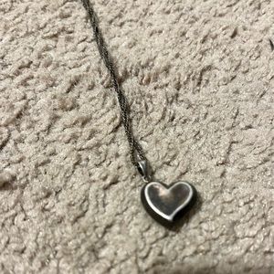 Dark silver heart necklace
